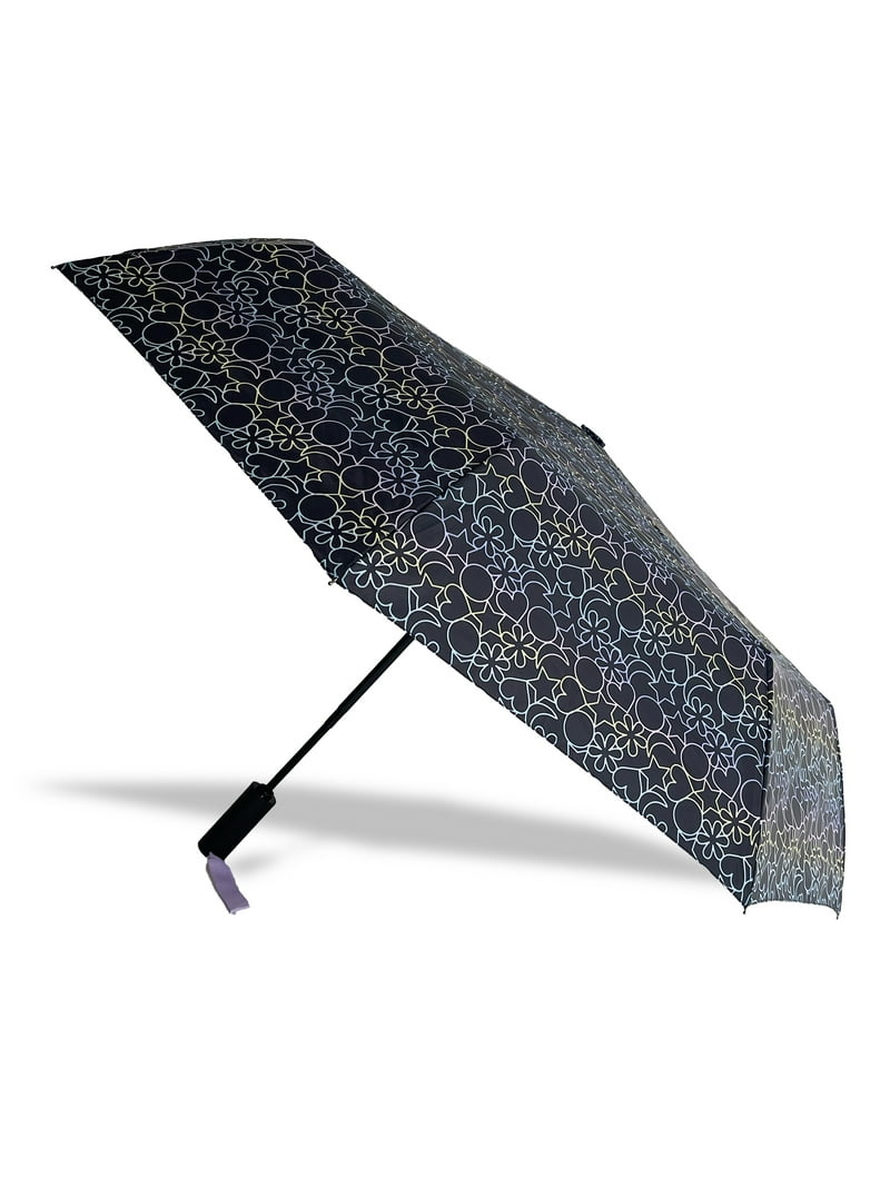Misty Harbor Compact Auto Open & Close Umbrella Neon Lines for