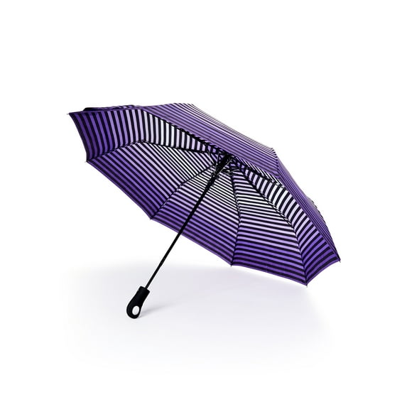 Misty Harbor 42" Automatic Open Rain Umbrella Purple Stripe