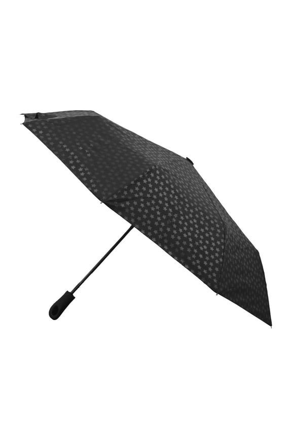 42" Automatic Open Rain Umbrella Silver Star Print