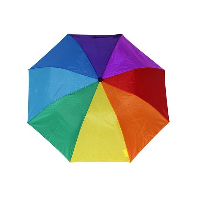 Misty Harbor Automatic Open Folding Rain Umbrella Rainbow