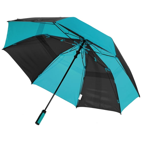 Misty Harbor Automatic Open Two Person Rain Umbrella Black Teal
