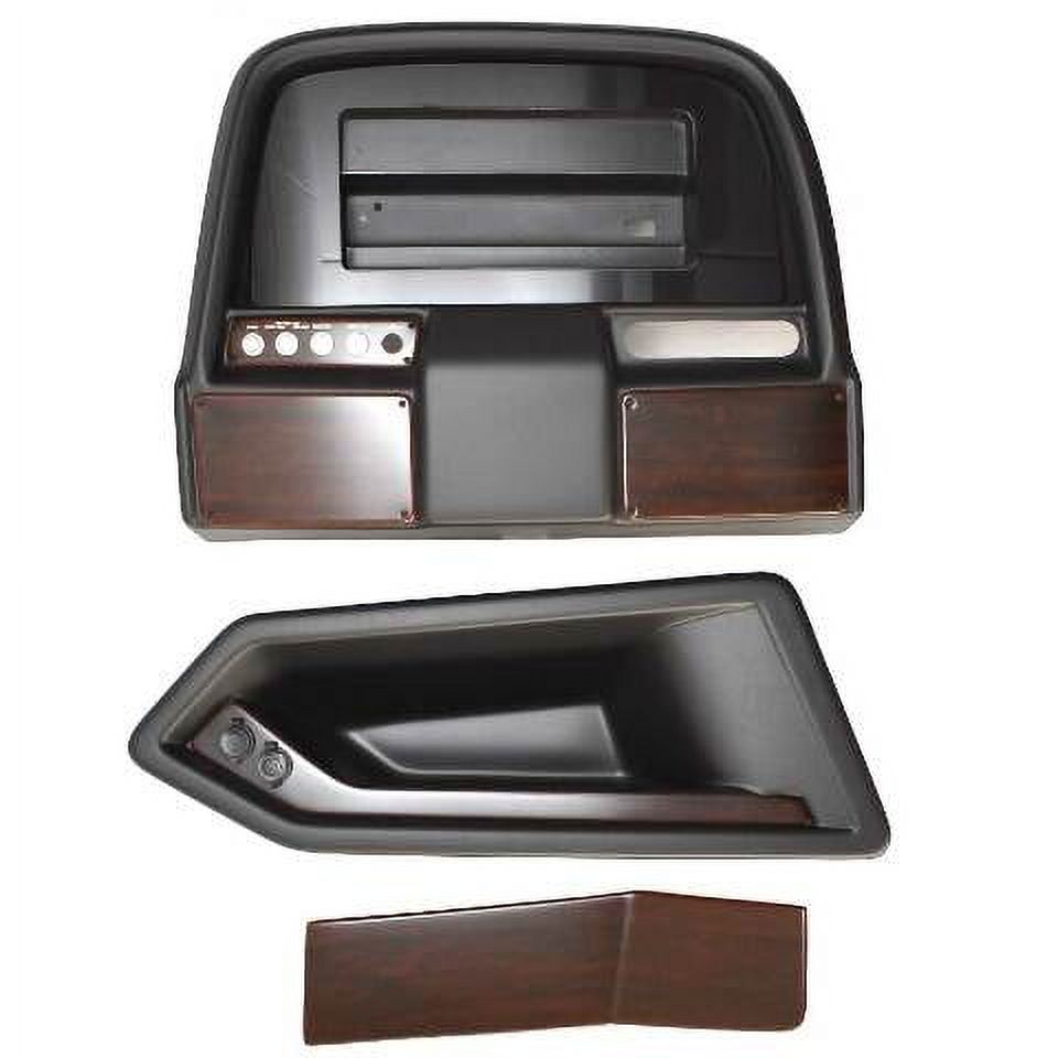 Misty Harbor Pontoon Boat Dash Panel Kit Black Faux Woodgrain (3PC