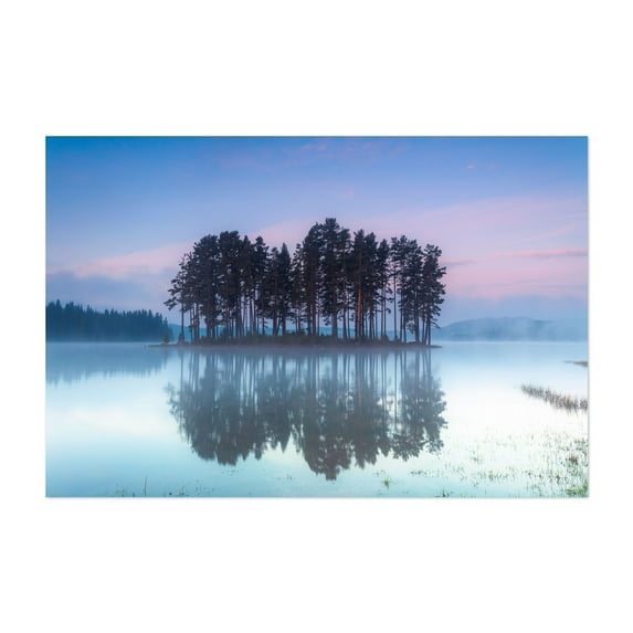 Misty Island - Bulgaria Photography Nature Landscape Forest Scenic Wilderness Unframed Wall Art Print 40 x 60 inches
