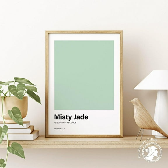 Misty Jade Color Poster, Minimalist Green Tone Wall Art UNFRAMED Poster, Wall Art for Decor, Present, 16x24