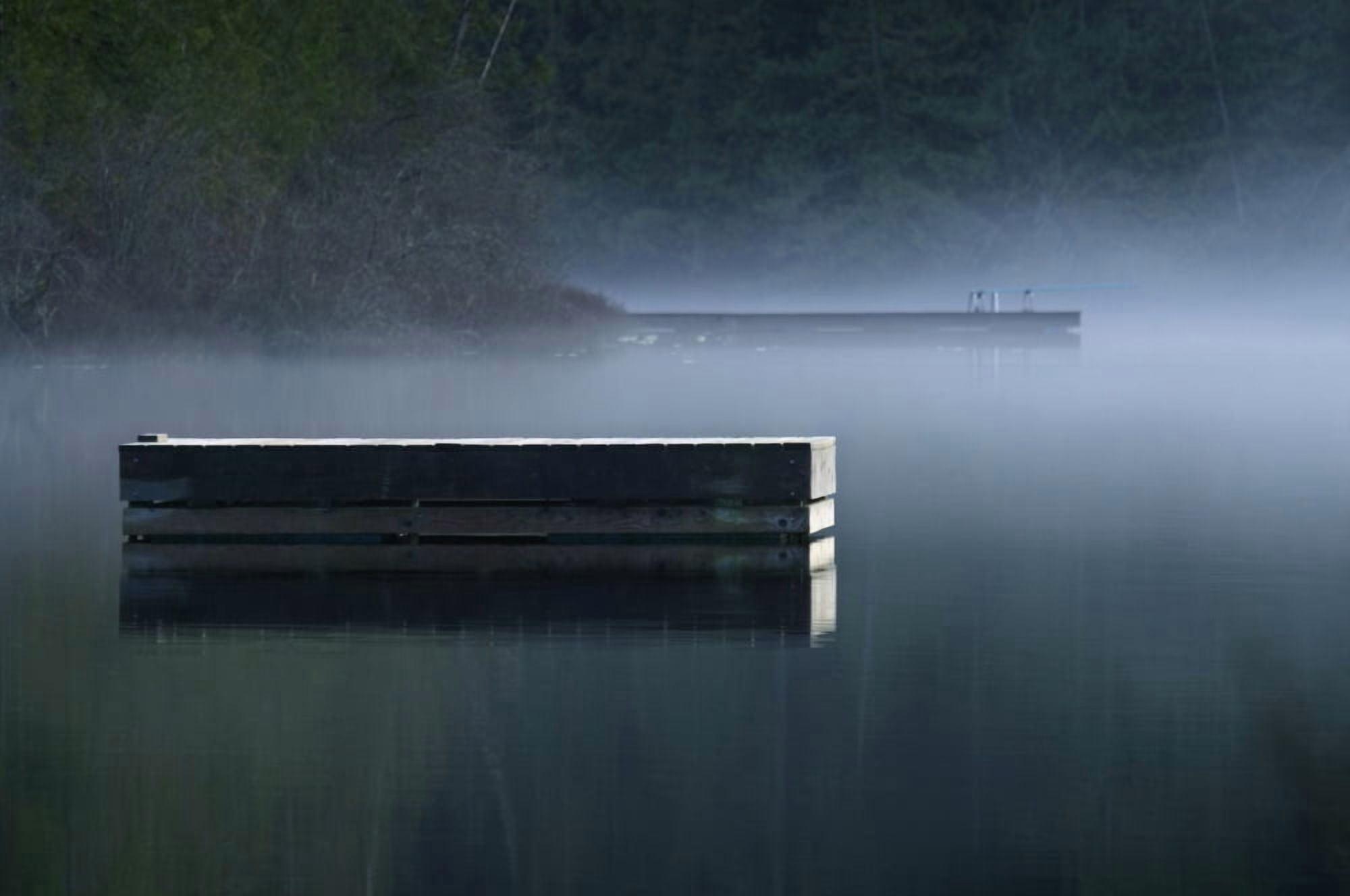 Misty Lake Canvas Art - Raven Regan Design Pics (17 x 11)