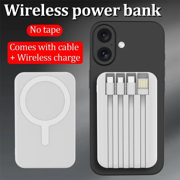 Misty Magnetic Wireless Power Bank, 30000mAh Portable Charger Fast Charging, Portable Battery Pack for IPhone & Android Cell Phone Black