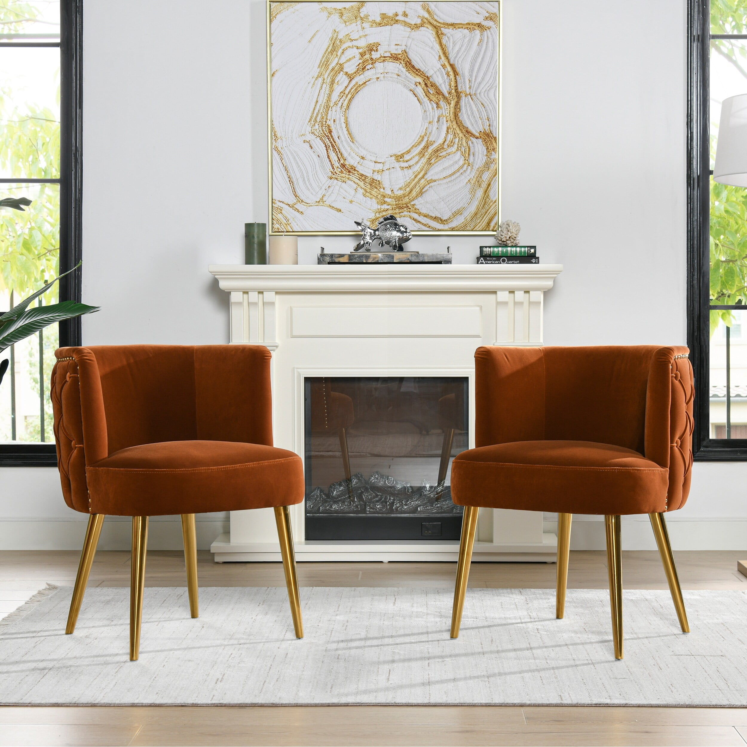 Burnt orange 2024 mid century chair