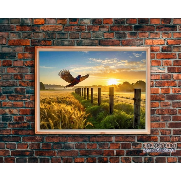 Misty Morning Sunrise Poster Foggy Country Road Landscape Art, Stretched Canvas