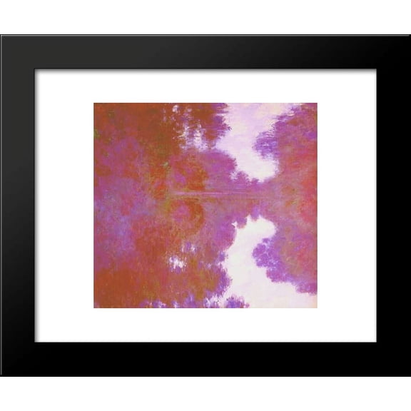 Misty Morning on the Seine, Mauve 20x24 Framed Art Print by Monet, Claude