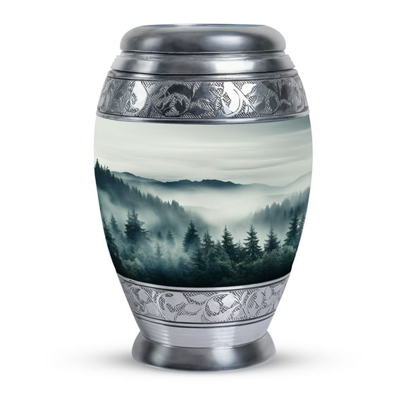 Misty Mountain Forest Urns For Human Ashes Adult Man, Funeral Urns For Human Ashes Adult - Cremation Companion Urns - Decorative Urns - Memorial Keepsakes For Ashes - Ash Urns (3nch,1pcs)