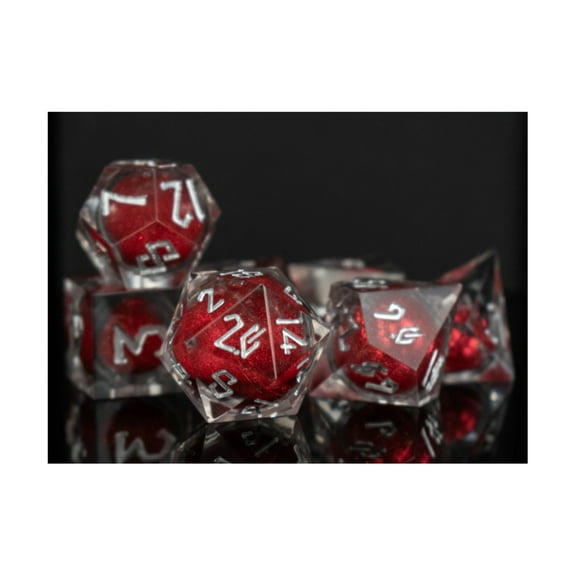Misty Mountain Gaming Liquid Core Poly Set - Ruby Slipper Dice (7) New