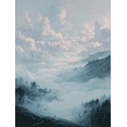 thumbnail image 1 of Misty Mountain Landscape Canvas Print Wall Art for Living Room Office Hotel Hallway, 1 of 8