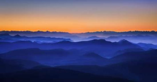 Misty Mountains Canvas Art - David Bouscarle (10 x 20)