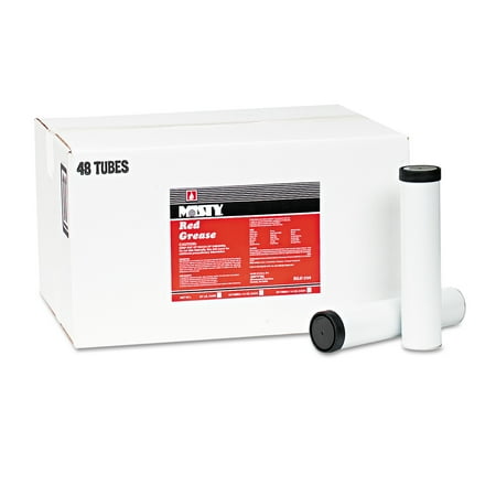 Misty NLGI #2 Red Grease, Tube, 14oz, 48/Carton
