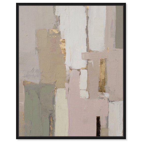 Misty Pink Dawn I Canvas Print Neutral Boho Art by Art Remedy, Black Frame, 36 x 45