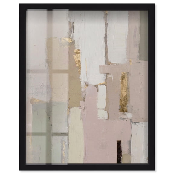 Misty Pink Dawn I Shadowbox Print Neutral Boho Art by Art Remedy, Black Frame, 16 x 20