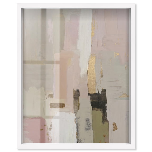 Misty Pink Dawn II Shadowbox Print Neutral Boho Art by Art Remedy, White Frame, 16 x 20