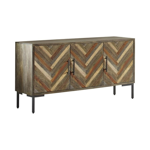 Misty Rectangular 3-door Server Grey Sheesham