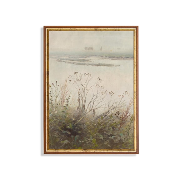 Misty Riverbank Art Poster Ladislav Mednyánszky Landscape, Neutral Home Decor Home Decor, 16x24 UNFRAMED