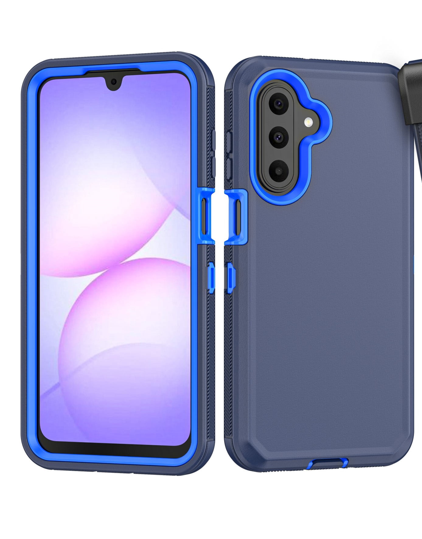 Misty for Samsung Galaxy A17/18 5G Case Military Grade Heavy Duty Protection 3 in 1 Shockproof Durable Detachable Samsung Galaxy A17/18 5G Phone - Dark Blue+Blue