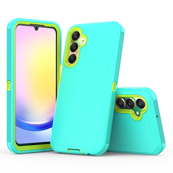 Misty for Samsung Galaxy A37 5G Case Military Grade Heavy Duty Protection 3 in 1 Shockproof Durable Detachable Samsung Galaxy A37 5G Phone - Green+Yellow