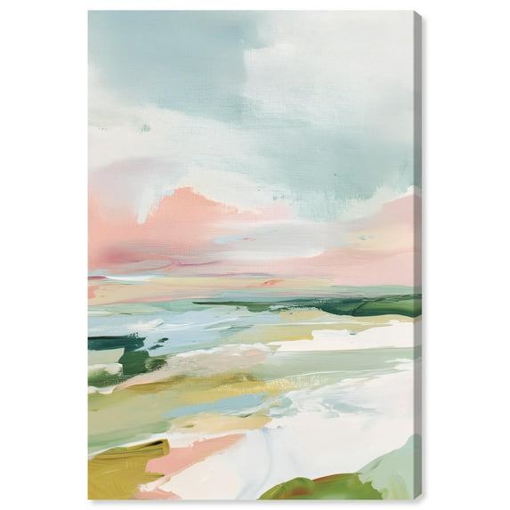 Misty Shoreline Dream III Canvas Print Pastel Coastal Art by Art Remedy, Gallery Wrapped, 36 x 54