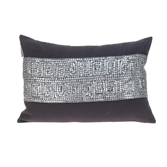 Misty Transitional Gray Rectangle Throw Pillow