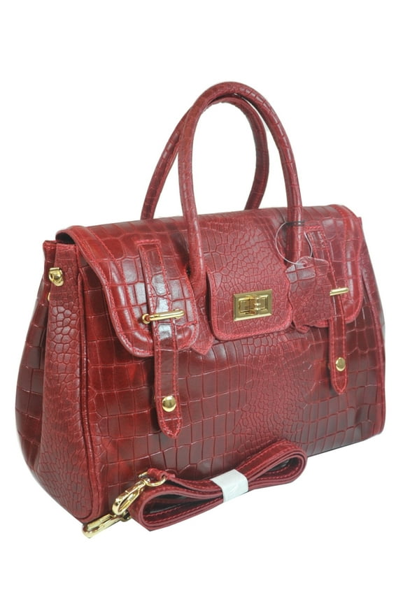 100% Genuine Cowhide Leather Handbags Made In Italy [YG8092-RD]