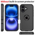 thumbnail image 1 of Misty for iPhone 17 Case Military Grade Heavy Duty Protection 3 in 1 Shockproof Armor Rugged Durable Detachable iPhone 17 6.3 inch 2025 Phone - Black, 1 of 5