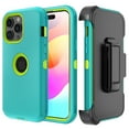 thumbnail image 1 of Misty for iPhone 17 Case with Belt Clip Holster Military Grade Heavy Duty Protection 3 in 1 Shockproof Armor Rugged Durable Detachable iPhone 17 6.3 inch 2025 Phone - Green+Yellow, 1 of 5