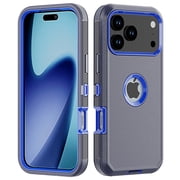 Misty for iPhone 18 Pro Case Military Grade Heavy Duty Protection 3 in 1 Shockproof Durable Detachable iPhone 18 Pro 6.3 inchPhone - Dark Blue+Blue