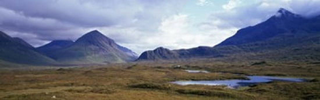 Misty mountain landscape Glen Sligachan Isle of Skye Scotland Canvas Art - Panoramic Images (18 x 6)
