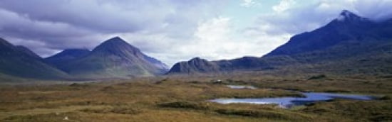 Misty mountain landscape Glen Sligachan Isle of Skye Scotland Canvas Art - Panoramic Images (36 x 12)