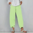 thumbnail image 1 of Mitankcoo Capri Pants for Women Dressy Casual - Plus Size High Waist Wide Leg Lounge Pants Green Pants Size 3XL, 1 of 4