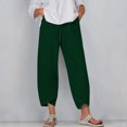 thumbnail image 1 of Mitankcoo Capri Pants for Women Dressy Casual - Plus Size High Waist Wide Leg Lounge Pants Green Pants Size L, 1 of 4