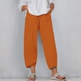 thumbnail image 1 of Mitankcoo Capri Pants for Women Dressy Casual - Plus Size High Waist Wide Leg Lounge Pants Orange Pants Size S, 1 of 4