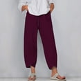 thumbnail image 1 of Mitankcoo Capri Pants for Women Dressy Casual - Plus Size High Waist Wide Leg Lounge Pants Pink Pants Size 4XL, 1 of 4