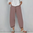 thumbnail image 1 of Mitankcoo Capri Pants for Women Dressy Casual - Plus Size High Waist Wide Leg Lounge Pants Pink Pants Size XXL, 1 of 4