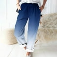 thumbnail image 1 of Mitancoo Pants for Women Trendy - Plus Size Color Block Casual High Waisted Flowy Lounge Pants Blue Pants Size 4XL, 1 of 4