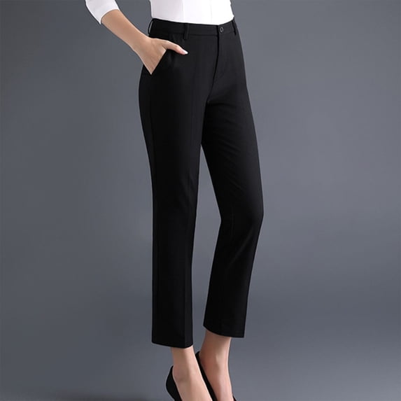 Mitankcoo Women Dress Pants - High Waist Stretchy Bootcut Pants Business Office Casual Slacks Black Pants Size 3XL
