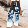 thumbnail image 1 of Mitankcoo Women Wide Leg Pants - Plus Size Vintage Floral Print Casual Flowy Lounge Pants with Pocket Multi-color Pants Size 3XL, 1 of 4