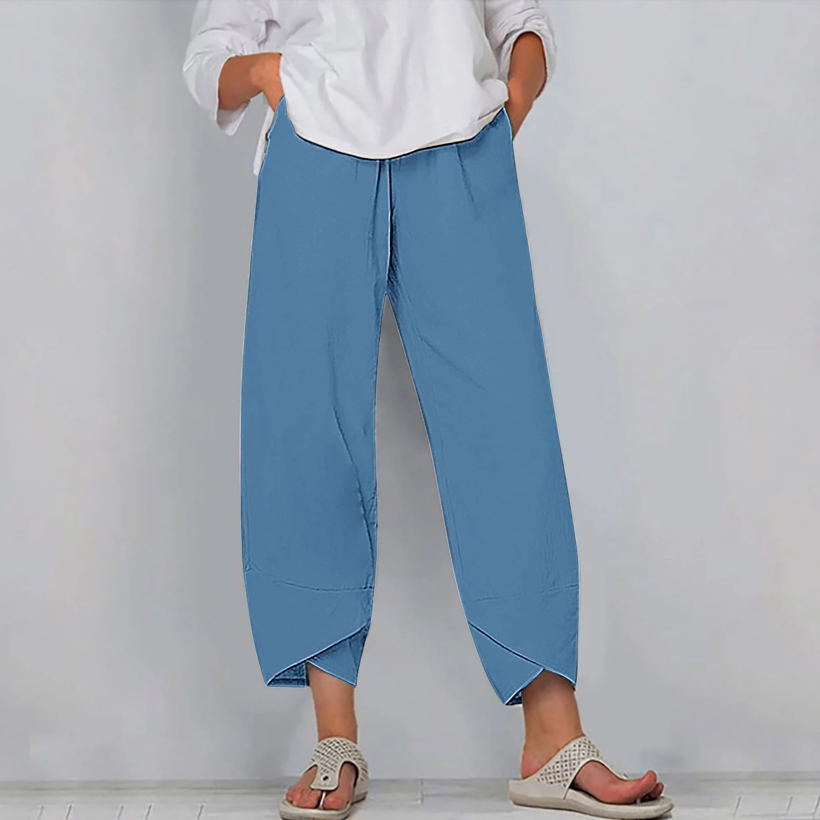 White Stag - Women's Plus Denim Capri Pants with D-Ring Sash Belt -  Walmart.com