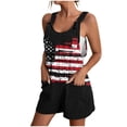 thumbnail image 1 of Mitankcoo 4th of July Print Rompers for Women Sleeveless Summer Casual Pockets Everyday Short Jumpsuits M-3XL, 1 of 7
