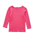 thumbnail image 1 of Mitankcoo Baby Girl Clothes Tops Wavy Ruffle Long Sleeve Ribbed Knit Crew Neck Tee Casual Soft Shirts for Winter Fall 0-3Y, 1 of 5