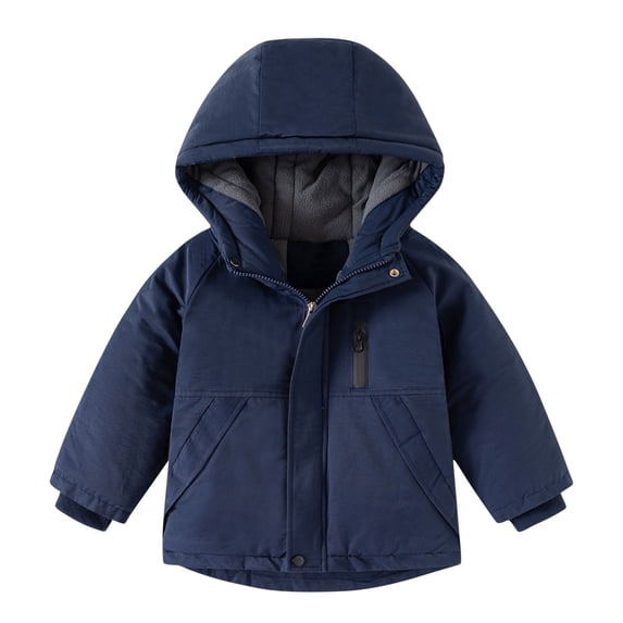 Mitankcoo Boys Hooded Fleece Lined Winter Coat Windproof Zip‑Up Warm Parka Jacket for Cold Weather Outerwear 2-12Y