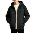 thumbnail image 1 of Mitankcoo Boys Hooded Quilted Jacket, Full Zip Raglan Long Sleeve Outerwear with Drawstring Hood and Ribbed Cuffs, 1 of 8