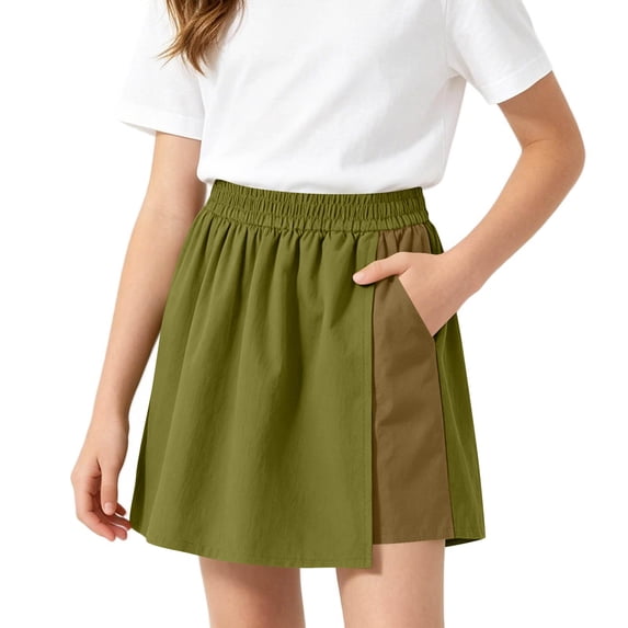 Mitankcoo Faux Layering Shorts for Girls Casual Loose Short Pants with Pockets Daily Summer Comfort 5-15Y
