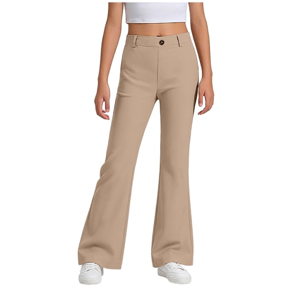Mitankcoo Flare Pants for Girls High Waist Slim Bell Bottoms Casual Fashion Daily & Back to School 5-16Y