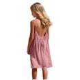 thumbnail image 1 of Mitankcoo Girls Backless Dresses Back Drawstring Halter Dress for Summer Beach Vacation & Home Wear 5-14Y, 1 of 8