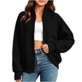 thumbnail image 1 of Mitankcoo Girls Full‑Zip Jacket Stand Collar Raglan Sleeve Sweatshirt Coat with Thumb Holes & Pockets Casual Loose Outerwear, 1 of 8